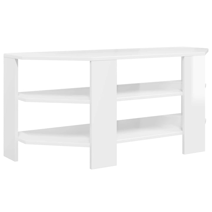 HjørneTVskab 100 x 40,5 x 45 cm Hvid højglans Konstrueret træ