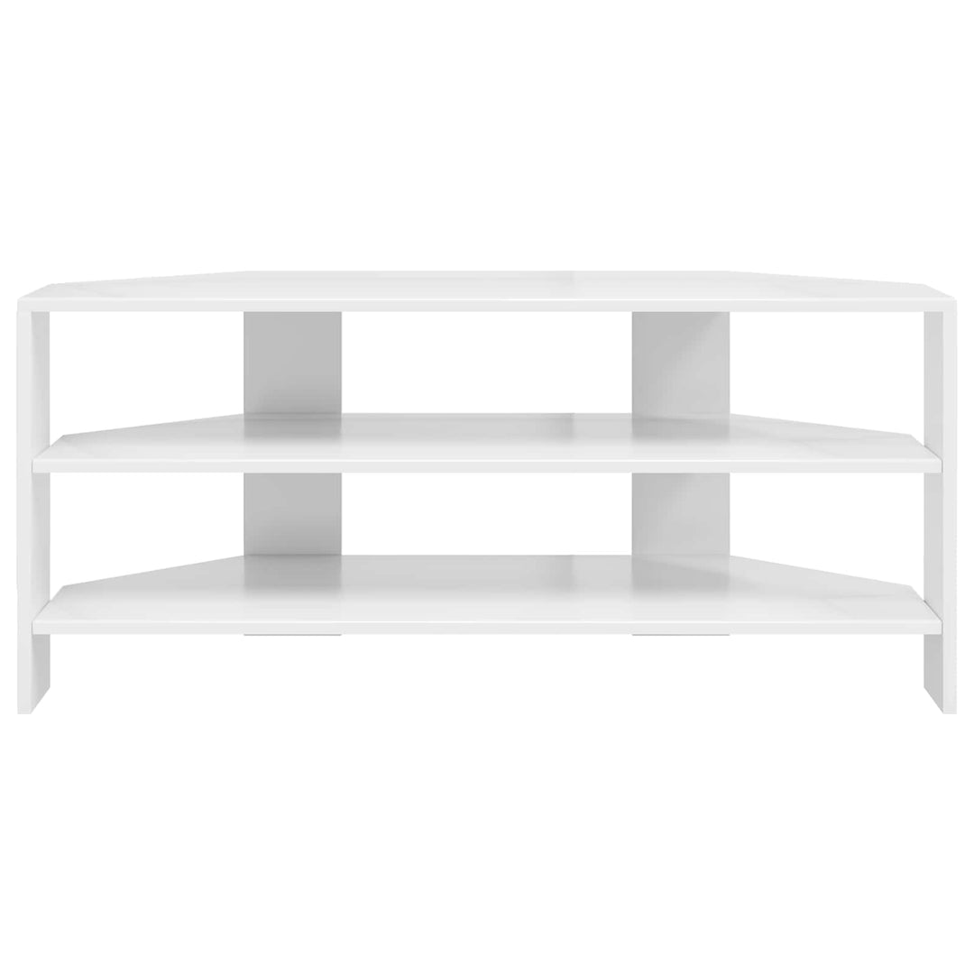 HjørneTVskab 102x40,5x45cm Højglans Hvid Konstrueret træ