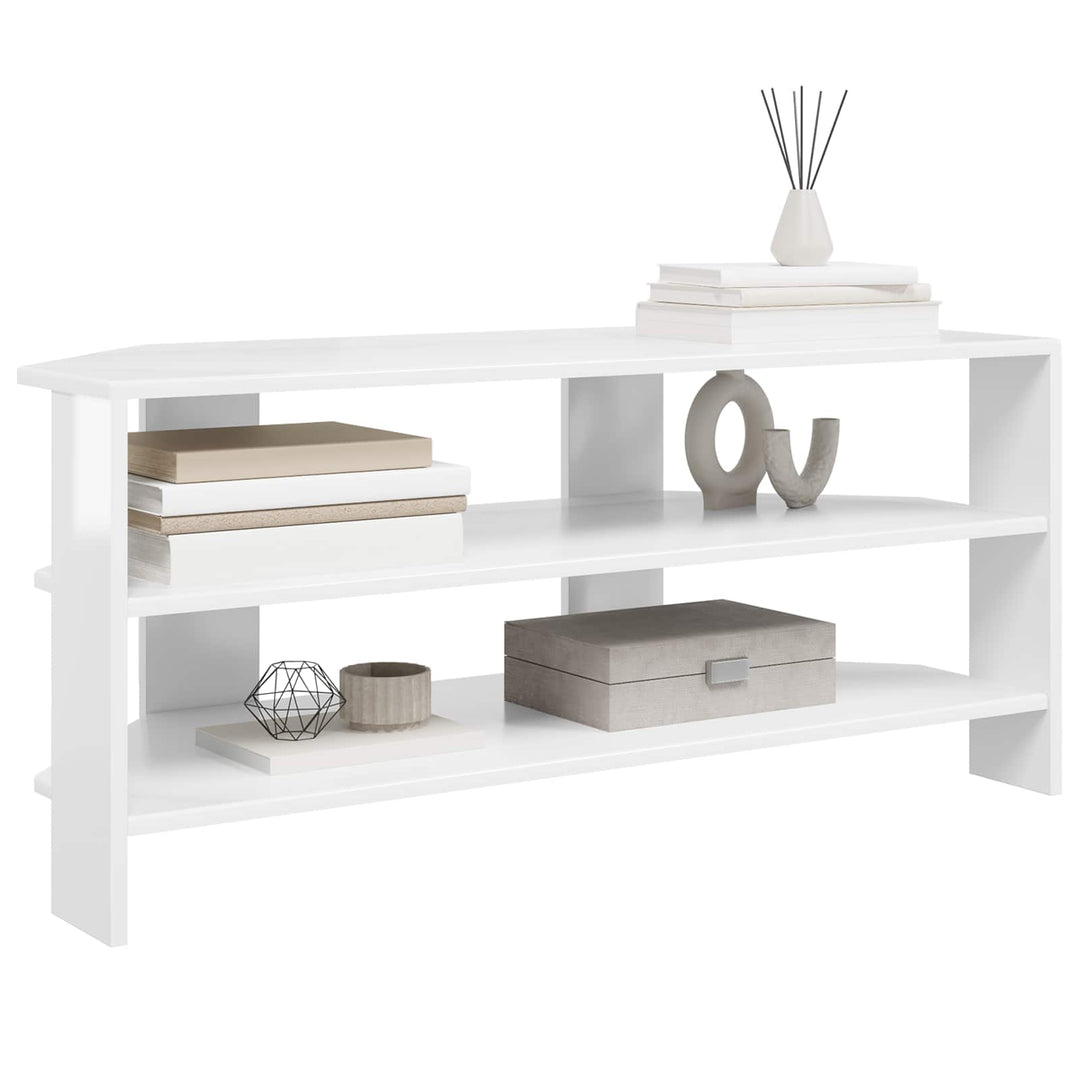 HjørneTVskab 102x40,5x45cm Højglans Hvid Konstrueret træ