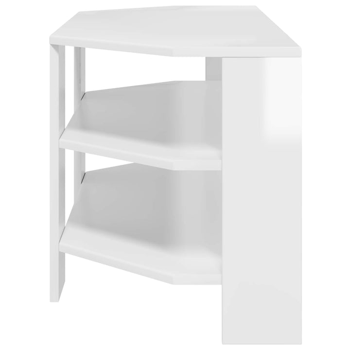 HjørneTVskab 100 x 40,5 x 45 cm Hvid højglans Konstrueret træ