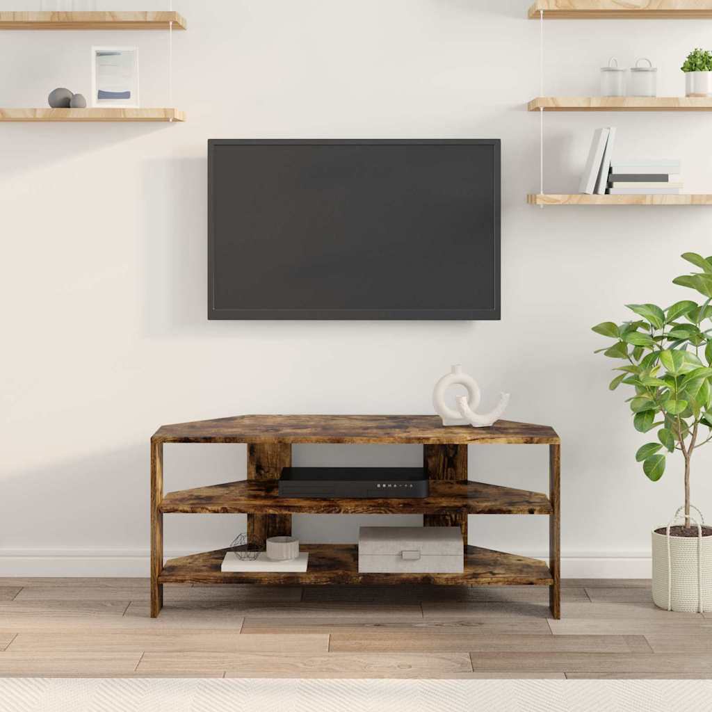 HjørneTVskab 102x40,5x45cm Røget eg Konstrueret træ