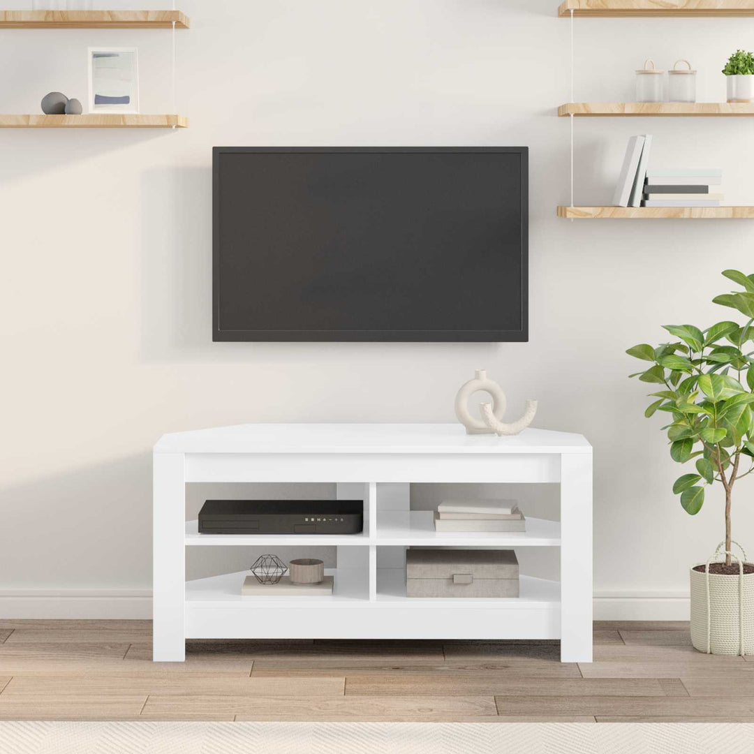 HjørneTVskab Hvid 102 x 40,5 x 45 cm Konstrueret træ