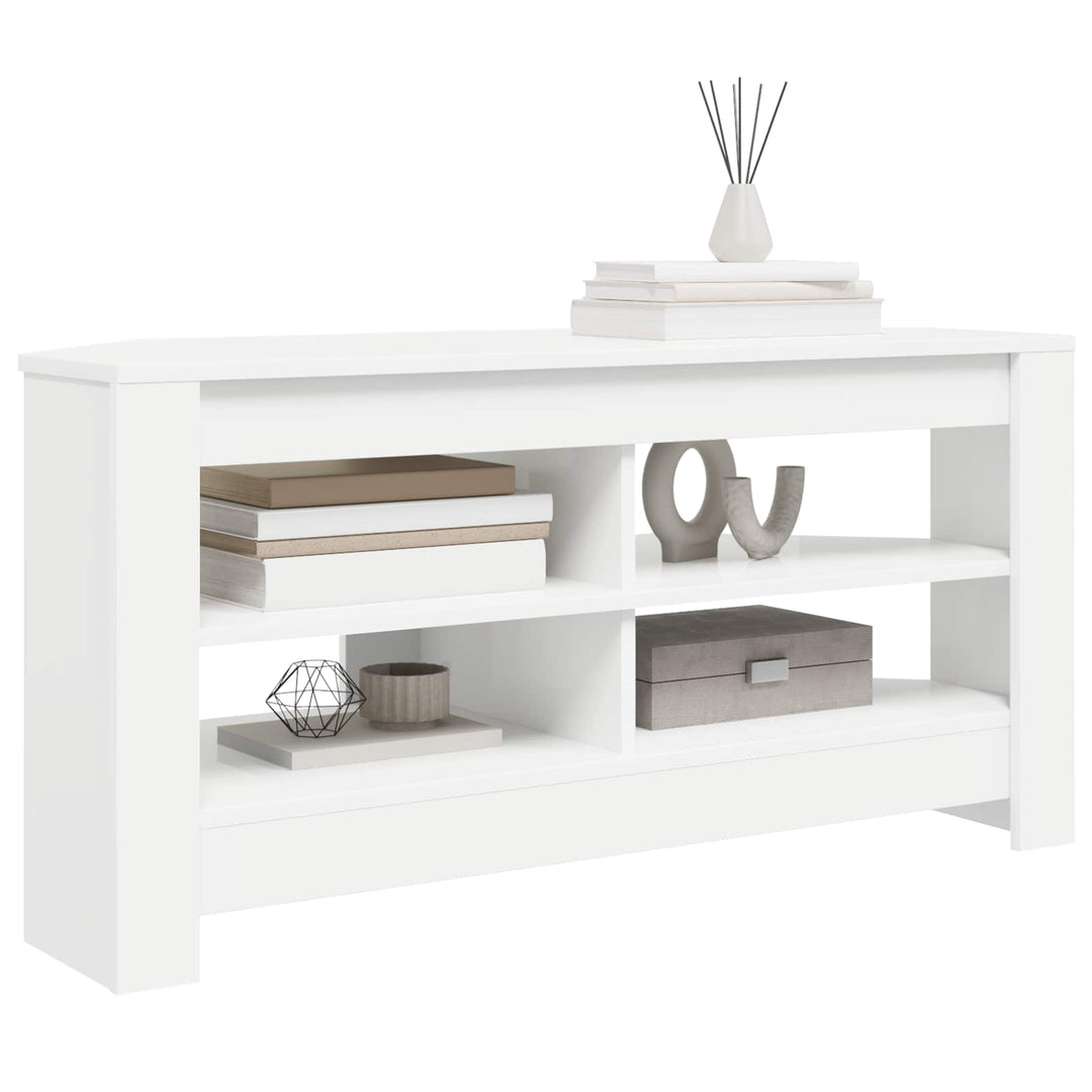 HjørneTVskab Hvid 102 x 40,5 x 45 cm Konstrueret træ