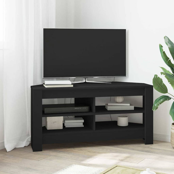 HjørneTVskab Sort 102 x 40,5 x 45 cm Konstrueret træ