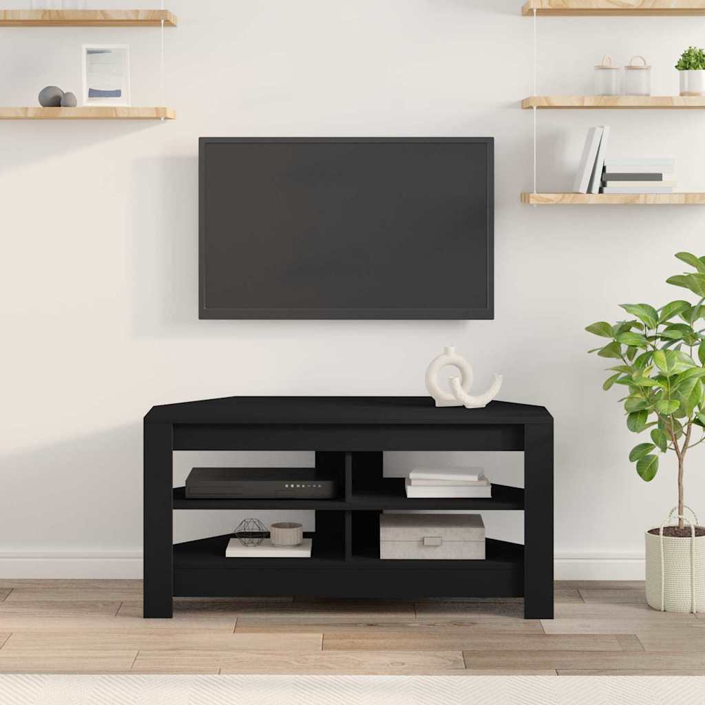 HjørneTVskab Sort 102 x 40,5 x 45 cm Konstrueret træ