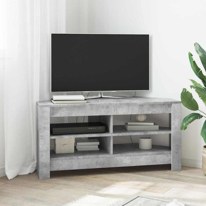 HjørneTVskab 102 x 40,5 x 45 cm Beton Grå Konstrueret træ