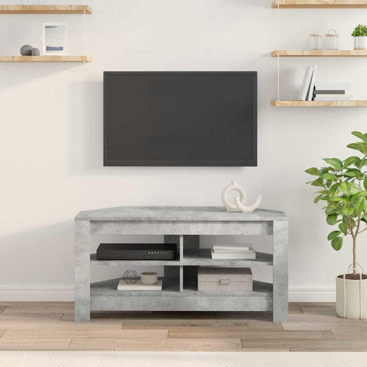 HjørneTVskab 102 x 40,5 x 45 cm Beton Grå Konstrueret træ