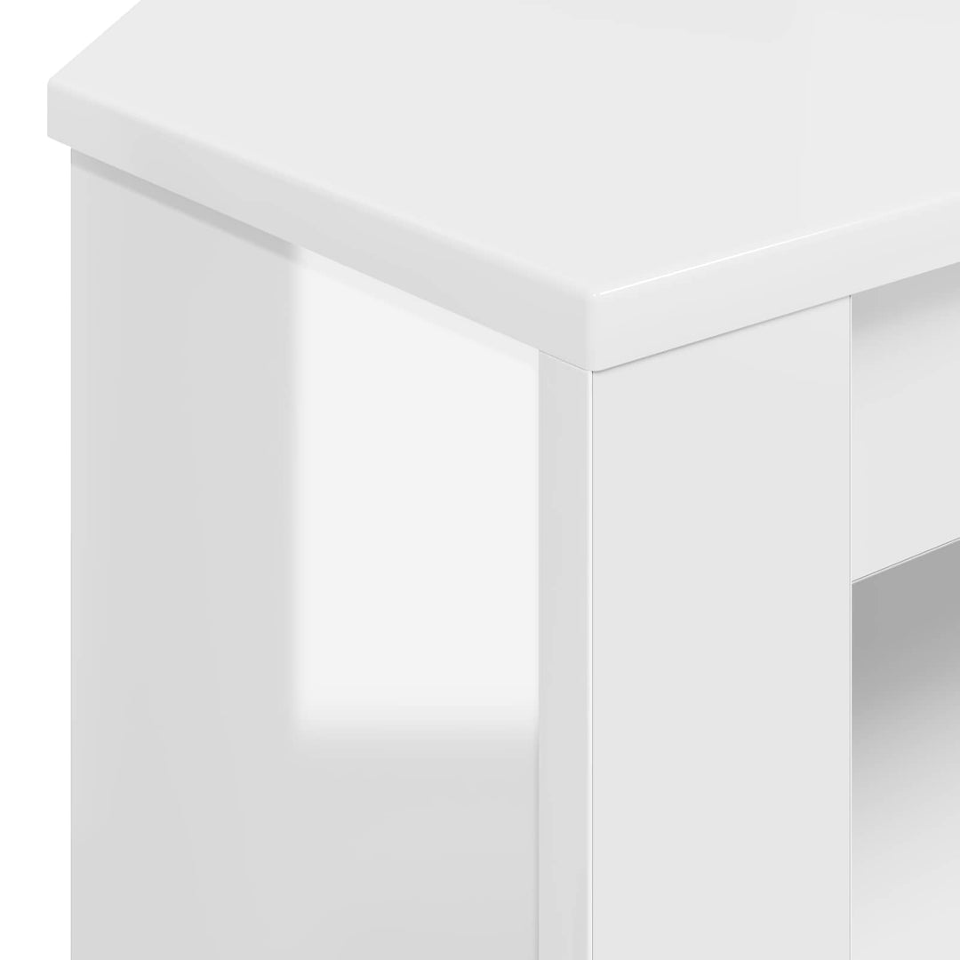 HjørneTVskab Højglans Hvid 102 x 40,5 x 45 cm Konstrueret træ