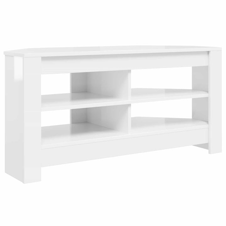 HjørneTVskab 102 x 40,5 x 45 cm Højglans Hvid Konstrueret træ