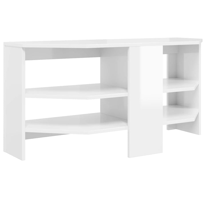 HjørneTVskab Højglans Hvid 102 x 40,5 x 45 cm Konstrueret træ