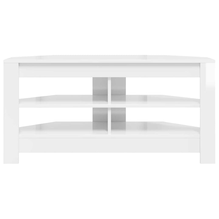 HjørneTVskab 102 x 41 x 50 cm Hvid højglans Konstrueret træ