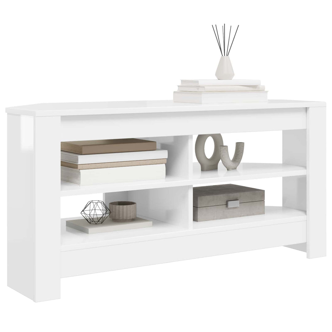 HjørneTVskab 102 x 41 x 50 cm Hvid højglans Konstrueret træ