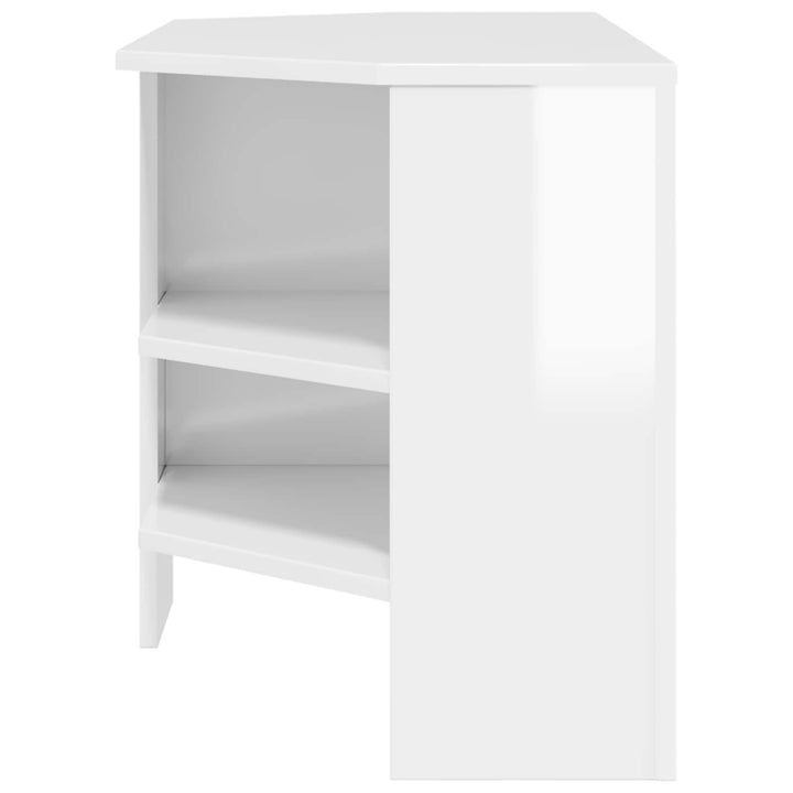 HjørneTVskab Højglans Hvid 102 x 40,5 x 45 cm Konstrueret træ