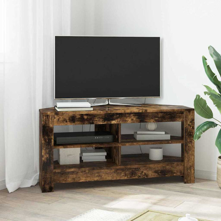 HjørneTVskab 102 x 40,5 x 45 cm Røget eg Konstrueret træ