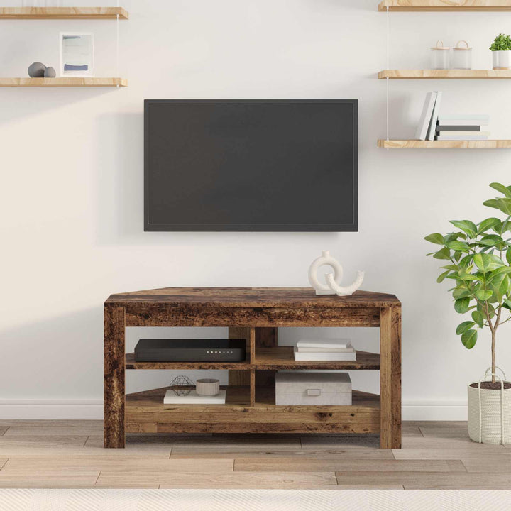 HjørneTVskab Gammelt træ 102 x 40,5 x 45 cm Konstrueret træ