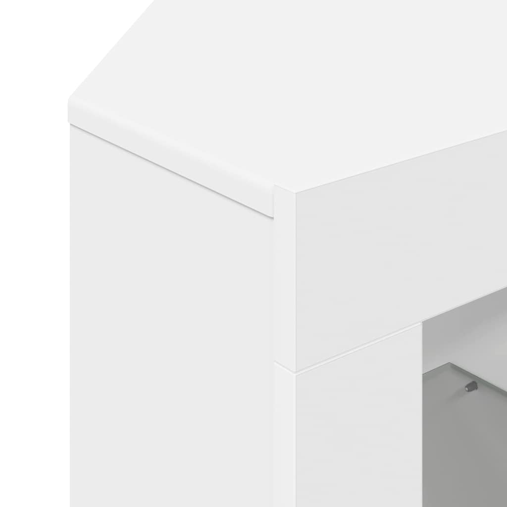 Hjørne LED TV Skab Vægmonteret Hvid 100x40x68cm Konstrueret træ