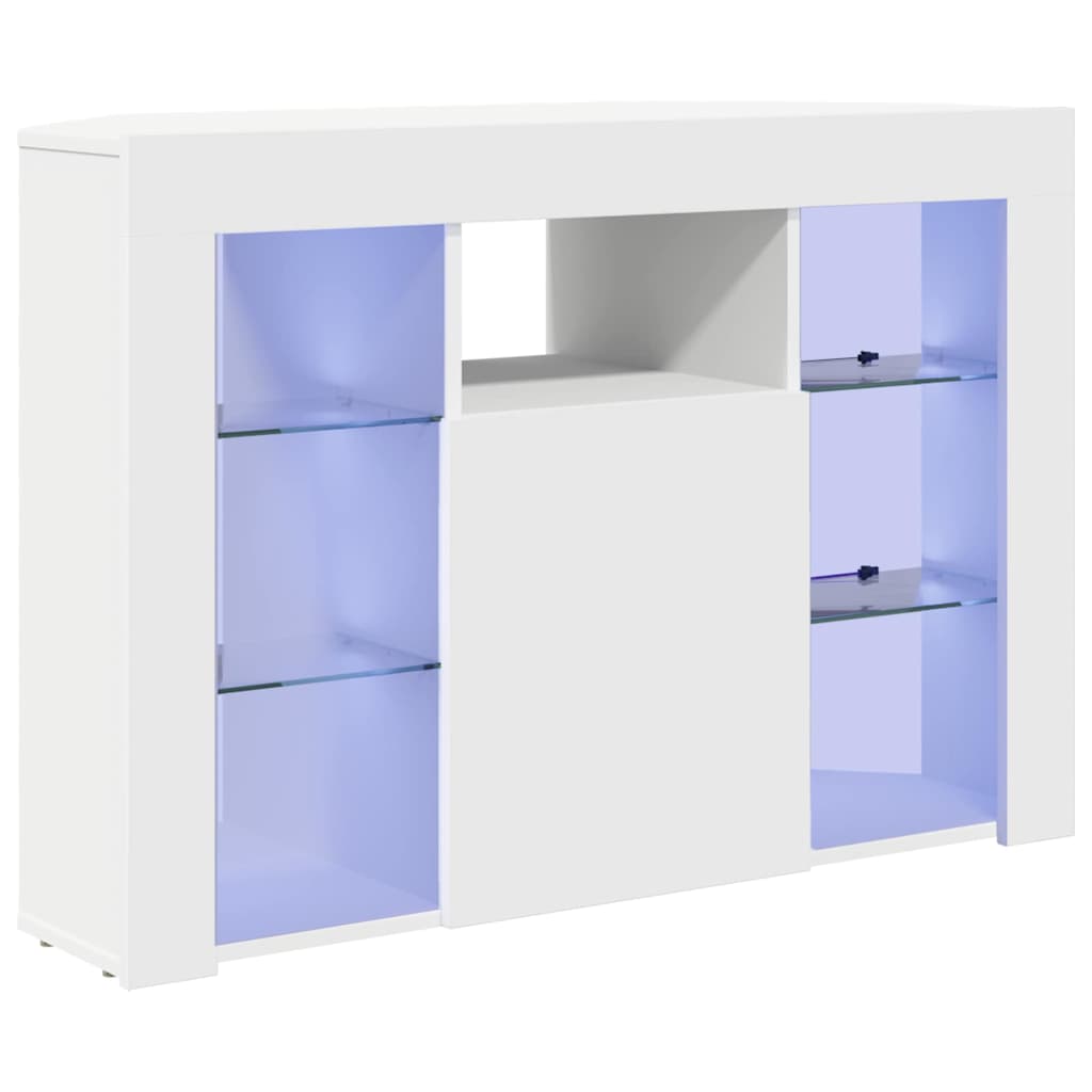 Hjørne LED TV Skab Vægmonteret Hvid 100x40x68cm Konstrueret træ