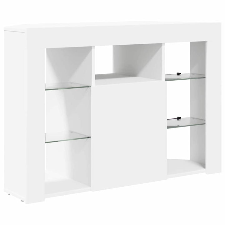 Hjørne LED TV Skab Vægmonteret Hvid 100x40x68cm Konstrueret træ