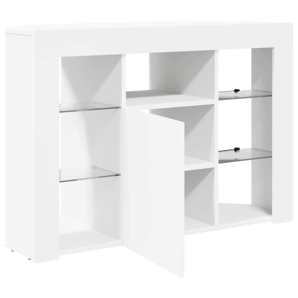 Hjørne LED TV Skab Vægmonteret Hvid 100x40x68cm Konstrueret træ
