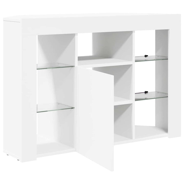 Hjørne LED TV Skab Vægmonteret Hvid 100x40x68cm Konstrueret træ