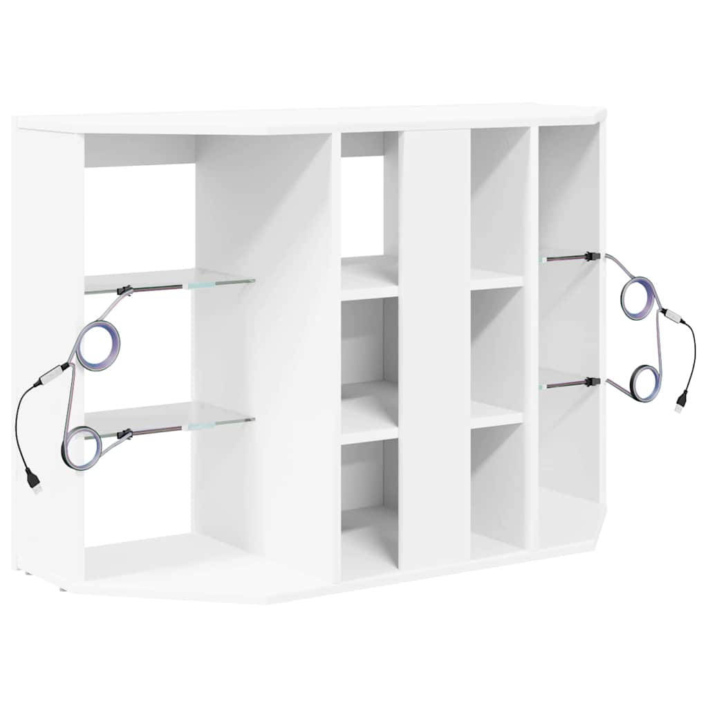 Hjørne LED TV Skab Vægmonteret Hvid 100x40x68cm Konstrueret træ