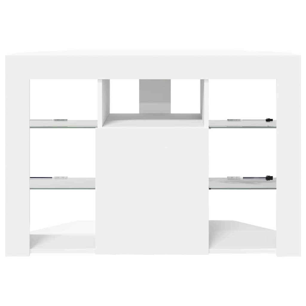 Hjørne LED TV Skab Vægmonteret Hvid 100x40x68cm Konstrueret træ