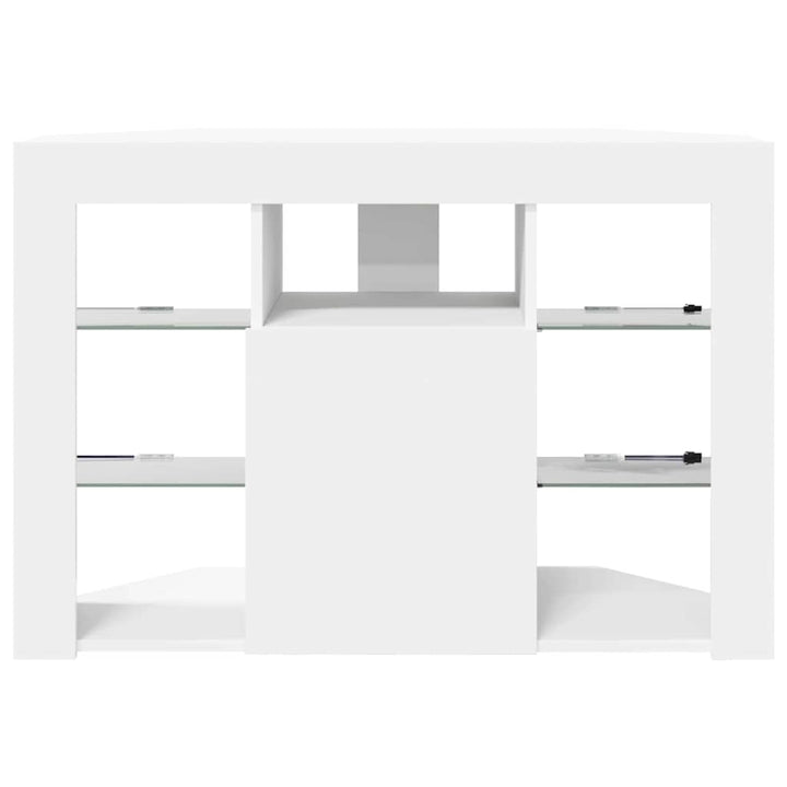Hjørne LED TV Skab Vægmonteret Hvid 100x40x68cm Konstrueret træ