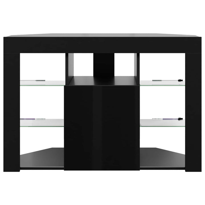 Hjørne LED TV Skab 100x40x68cm Sort Konstrueret træ