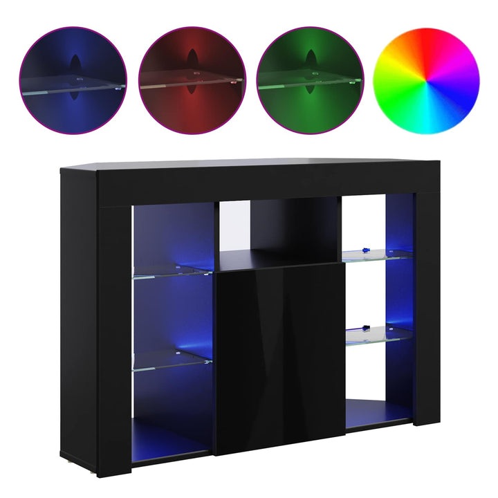 Hjørne LED TV Skab 100x40x68cm Sort Konstrueret træ