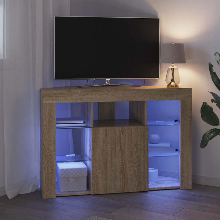 Hjørne LED TV Skab Sonoma eg 100x40x68cm Konstrueret træ