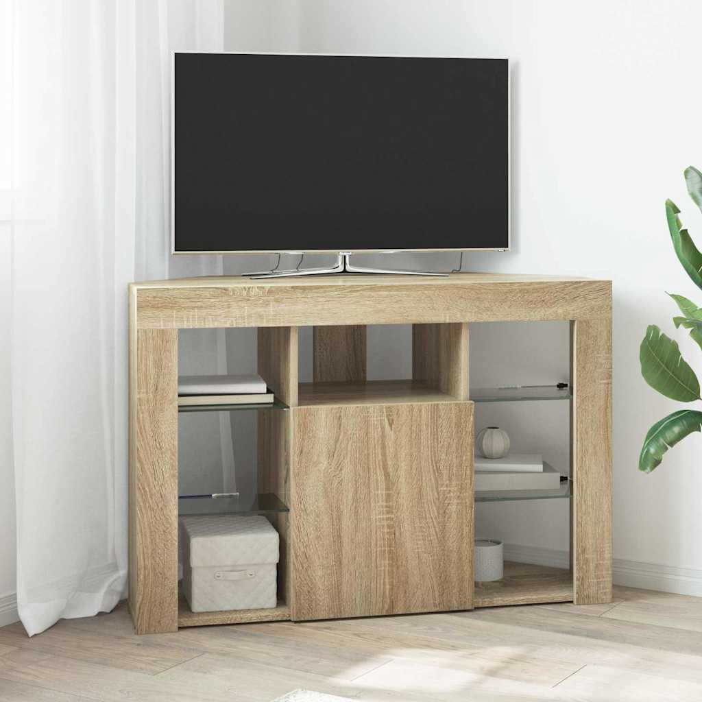 Hjørne LED TV Skab Sonoma eg 100x40x68cm Konstrueret træ