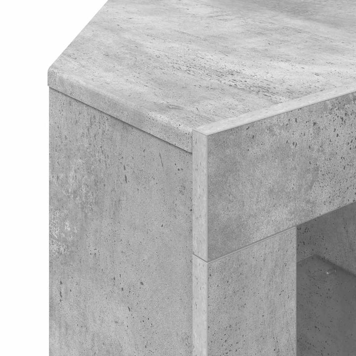 Hjørne LED TV Skab 100x40x68cm Beton Grå Konstrueret træ