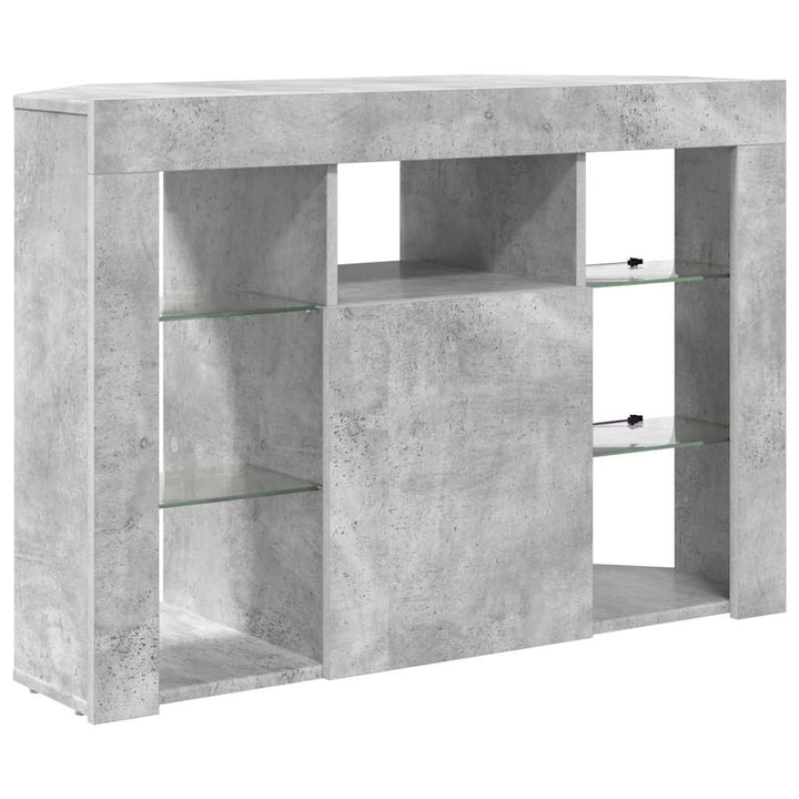Hjørne LED TV Skab 100x40x68cm Beton Grå Konstrueret træ