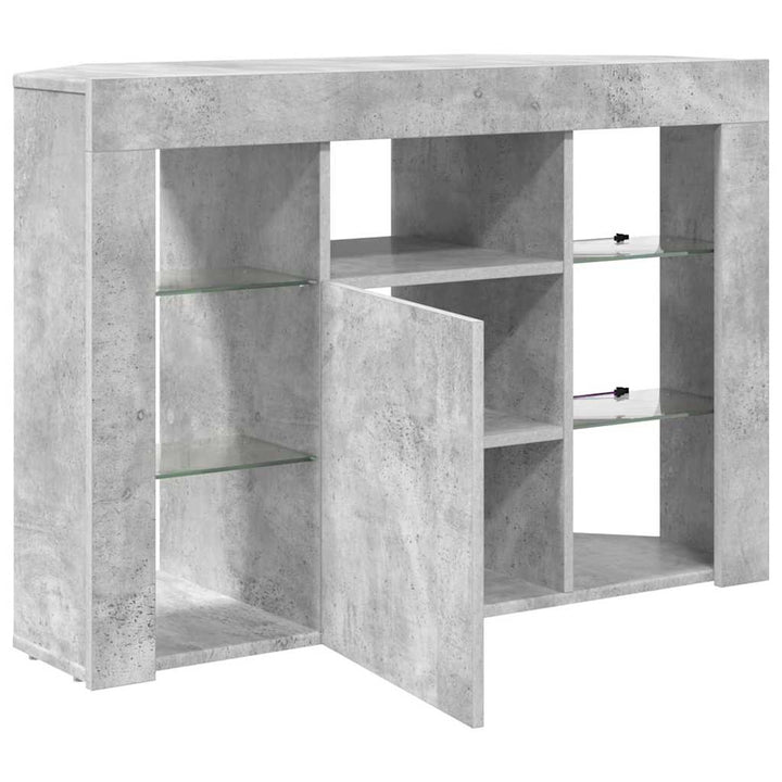 Hjørne LED TV Skab 100x40x68cm Beton Grå Konstrueret træ