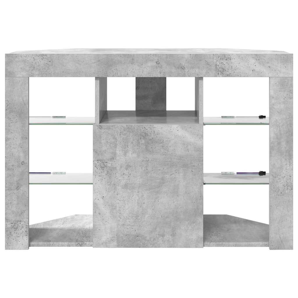 Hjørne LED TV Skab 100x40x68cm Beton Grå Konstrueret træ