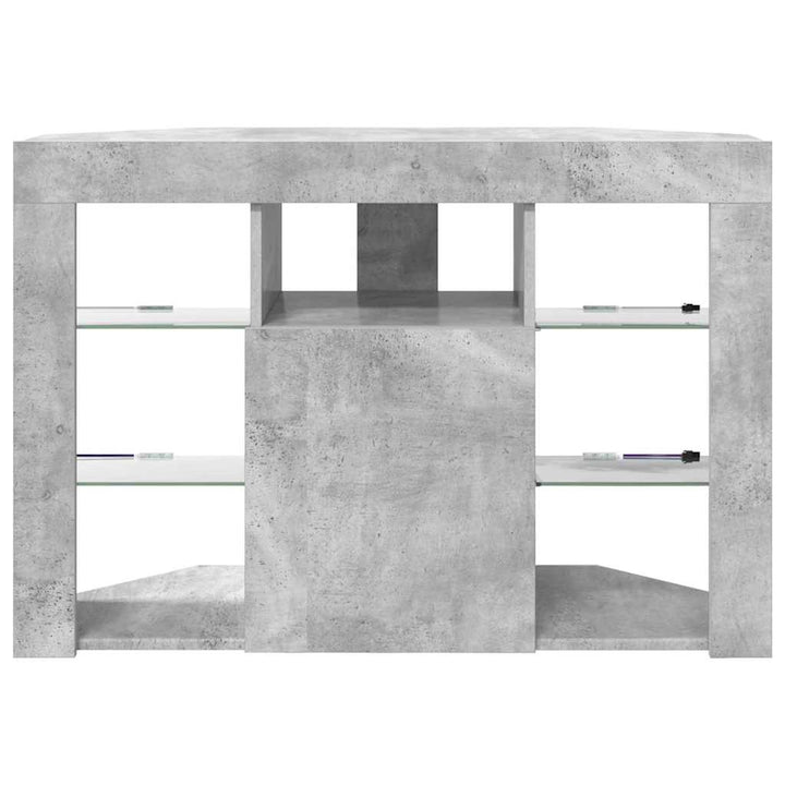 Hjørne LED TV Skab 100x40x68cm Beton Grå Konstrueret træ