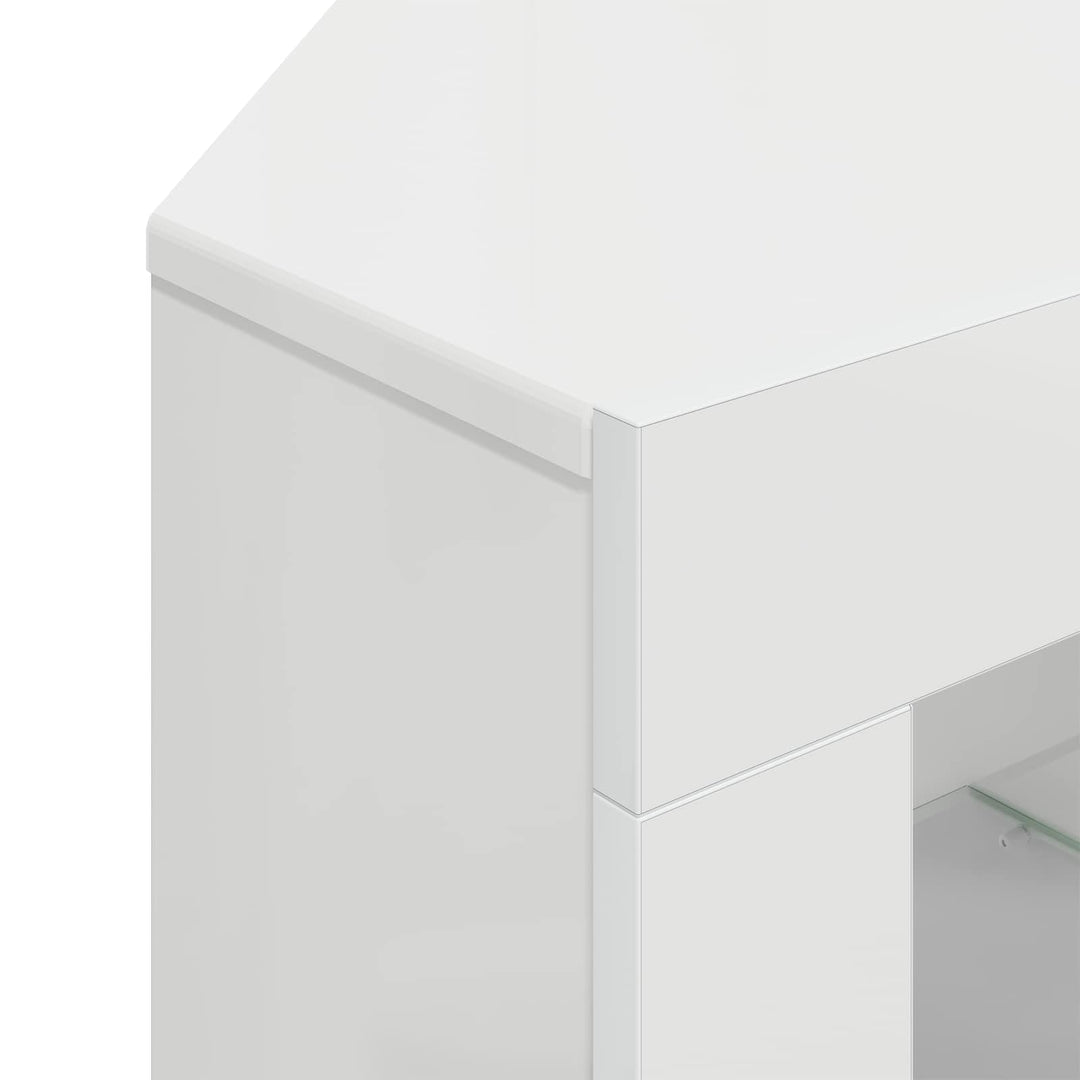 Hjørne LED TV Skab Højglans Hvid 100x40x68cm Konstrueret træ
