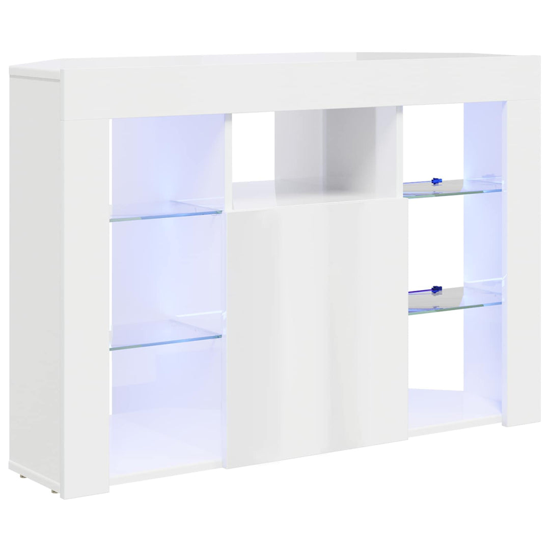 Hjørne LED TV Skab Højglans Hvid 100x40x68cm Konstrueret træ