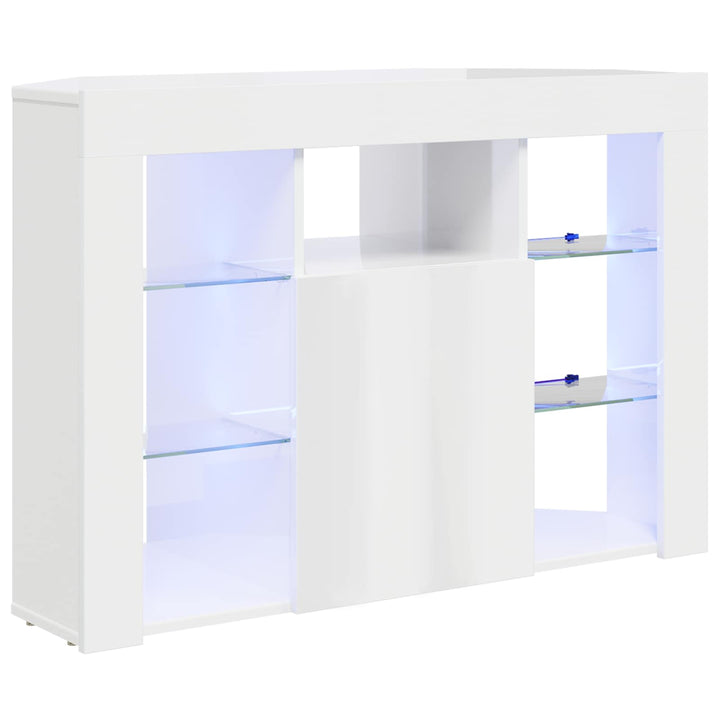 Hjørne LED TV Skab Højglans Hvid 100x40x68cm Konstrueret træ