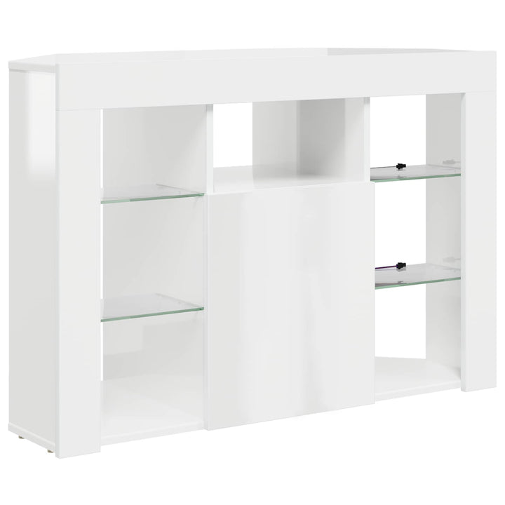 Hjørne LED TV Skab Højglans Hvid 100x40x68cm Konstrueret træ