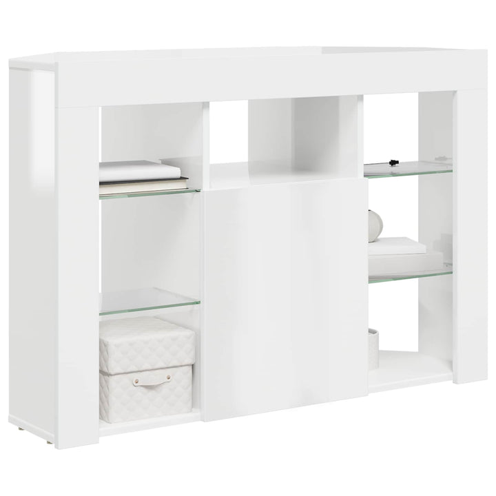 Hjørne LED TV Skab Højglans Hvid 100x40x68cm Konstrueret træ