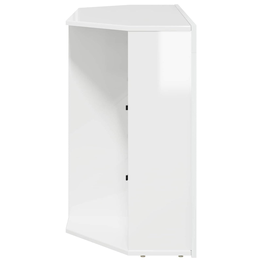 Hjørne LED TV Skab Højglans Hvid 100x40x68cm Konstrueret træ