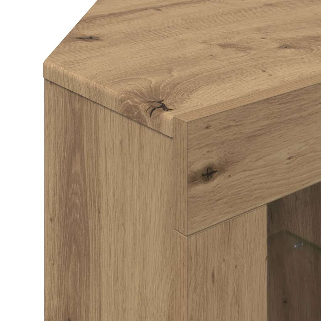 Hjørne LED TV Skab Artisan Egetræ 100x40x68cm Konstrueret træ