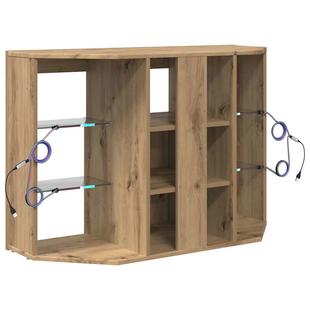 Hjørne LED TV Skab Artisan Egetræ 100x40x68cm Konstrueret træ