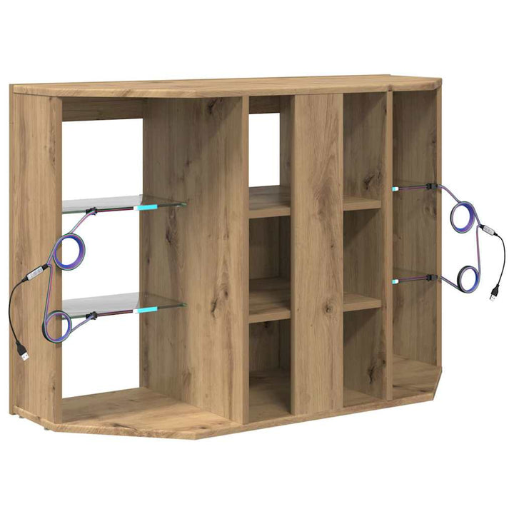 Hjørne LED TV Skab Artisan Egetræ 100x40x68cm Konstrueret træ