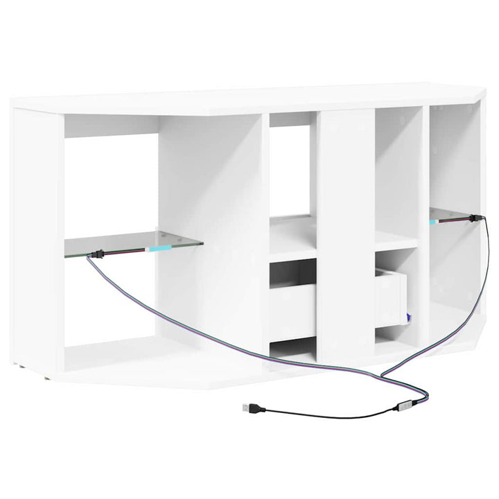 Hjørne LED TV Skab Hvid 100 x 40 x 50 cm Konstrueret træ