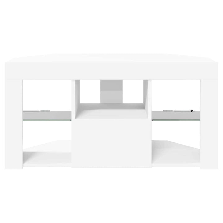 Hjørne LED TV Skab Hvid 100 x 40 x 50 cm Konstrueret træ