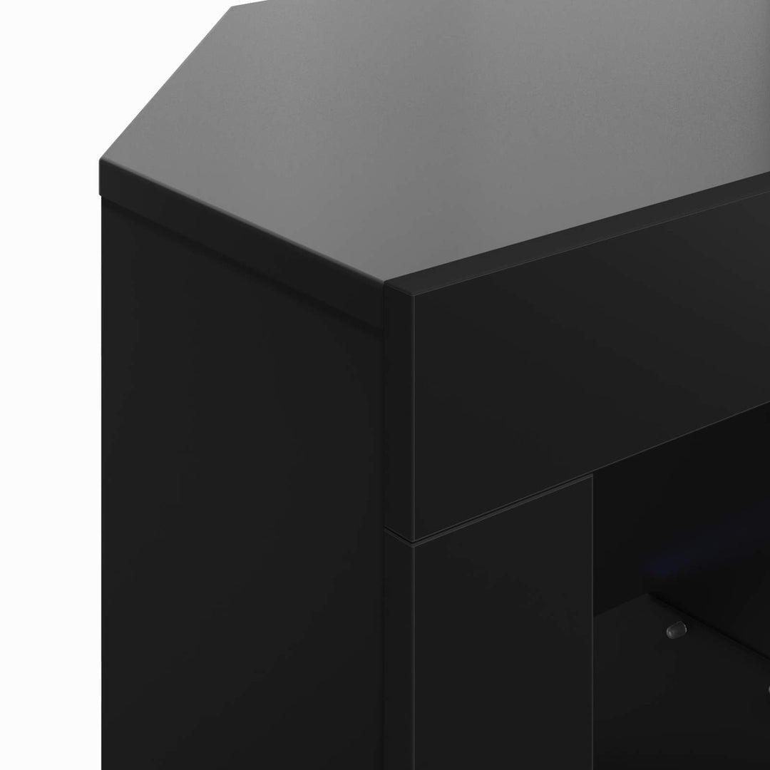 Hjørne LED TV Skab Sort 100 x 40 x 50 cm Konstrueret træ
