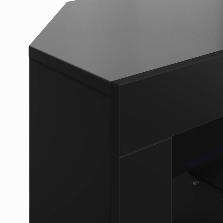 Hjørne LED TV Skab Sort 100 x 40 x 50 cm Konstrueret træ