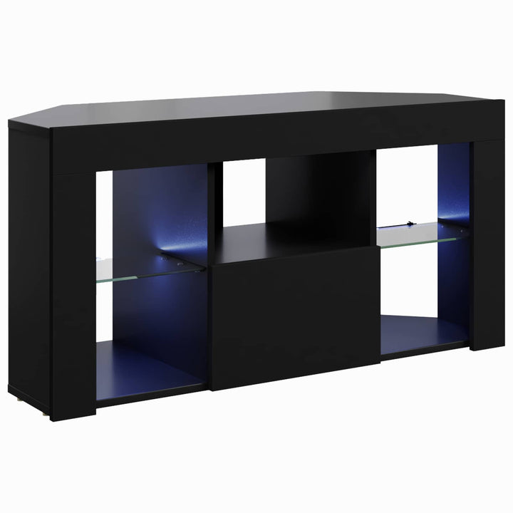 Hjørne LED TV Skab Sort 100 x 40 x 50 cm Konstrueret træ